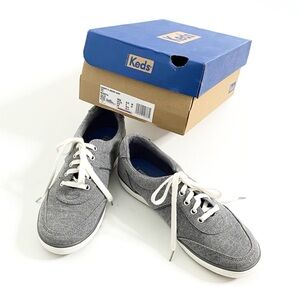 Keds | Grey/Gray Fabric Court II Jersey Lace-Up Sneakers with Box Sz 8.5